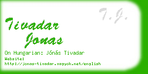 tivadar jonas business card